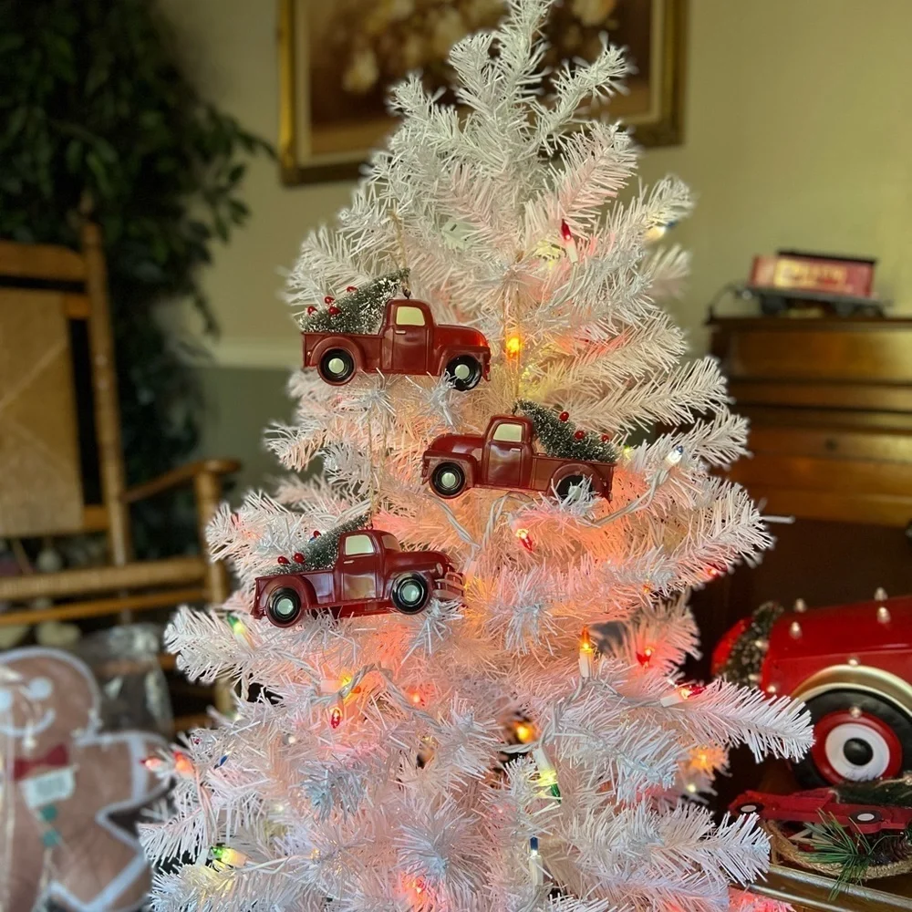 ❤️ 3x Red Truck Christmas Tree Ornaments‼️FINAL